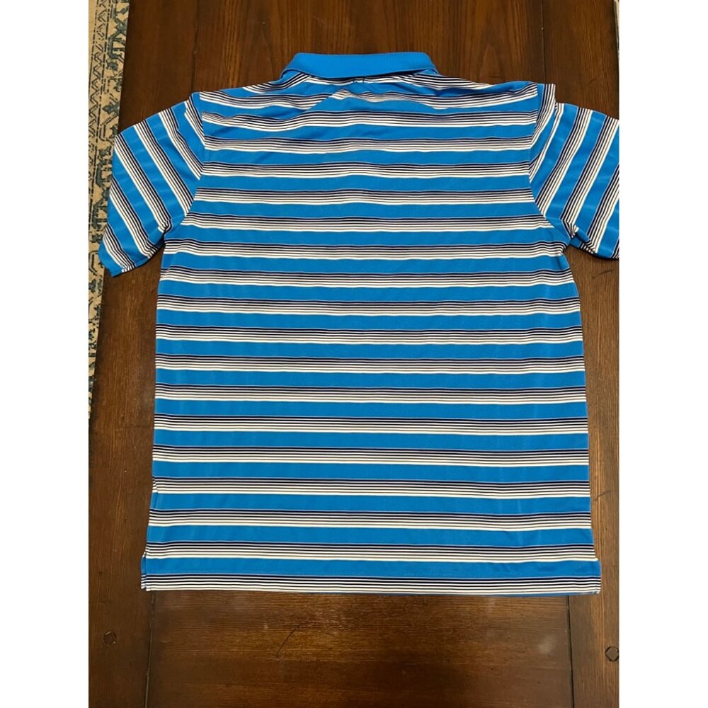 Nike Golf Standard Fit Striped Polo Shirt Blue White Mens Medium Dri-Fit Active - Picture 9 of 9